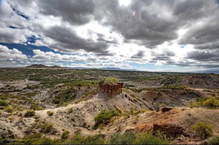 Wide view across the Olduvai Gorge landscape