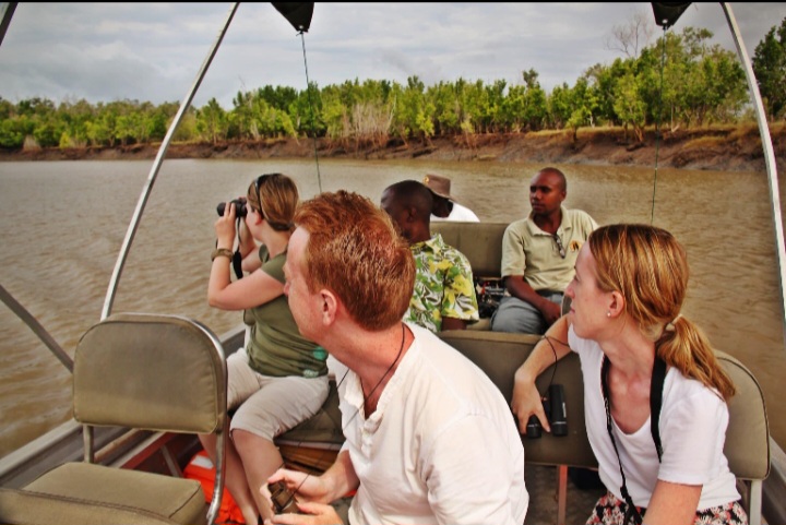 Boat on the Wami River during a Saadani safari
