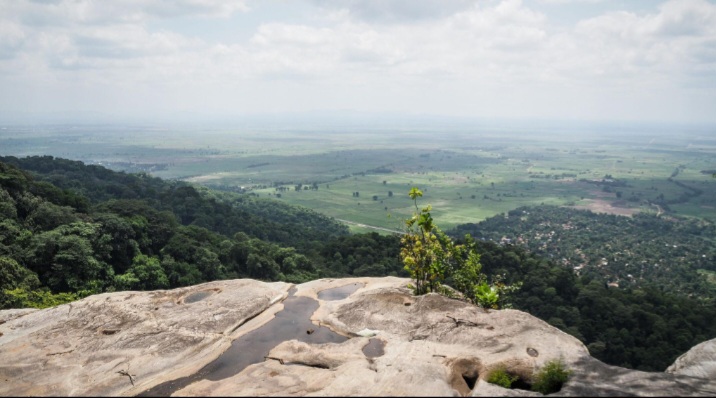 View across forested Udzungwa hills and the Kilombero Valley