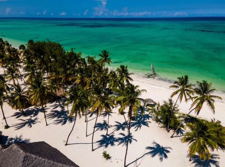 Beach landscape on Zanzibar's southeast coast near Paje
